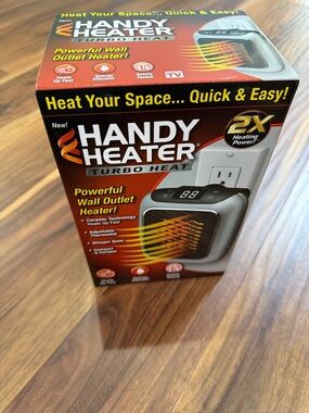 Handy Heater Turbo Heat Powerful Wall Outlet Heater - Red/Black/Silver